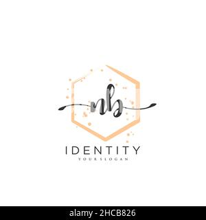 NB Handschrift Logo Vektor Kunst der ersten Unterschrift, Hochzeit, Mode, jewerly, Boutique, Blumen und botanische mit kreativer Vorlage für jedes Unternehmen Stock Vektor