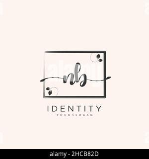 NB Handschrift Logo Vektor Kunst der ersten Unterschrift, Hochzeit, Mode, jewerly, Boutique, Blumen und botanische mit kreativer Vorlage für jedes Unternehmen Stock Vektor