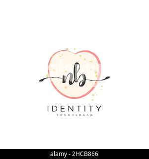 NB Handschrift Logo Vektor Kunst der ersten Unterschrift, Hochzeit, Mode, jewerly, Boutique, Blumen und botanische mit kreativer Vorlage für jedes Unternehmen Stock Vektor