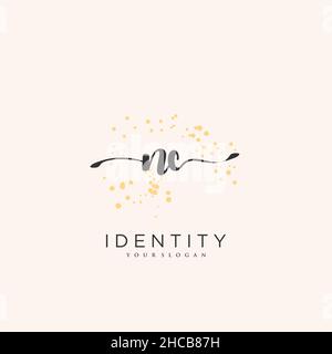 NC Handschrift Logo Vektor Kunst der ersten Unterschrift, Hochzeit, Mode, jewerly, Boutique, Blumen und botanische mit kreativer Vorlage für jedes Unternehmen Stock Vektor