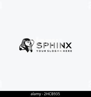 Minimalistisches SPHINX Silhouette Denkmal Logo Design Stock Vektor