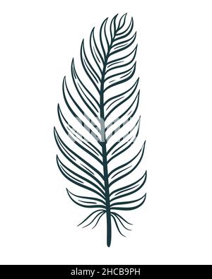 Stilisierte Vektorgrafik mit Vogelfedern Stock Vektor