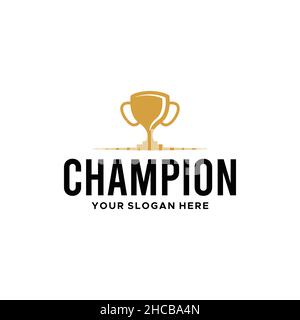 Modernes farbenfrohes CHAMPION Trophy Gold Logo-Design Stock Vektor