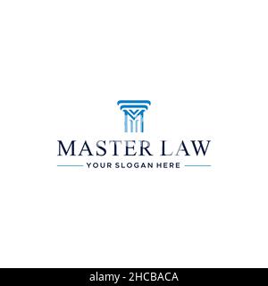 Modernes Buchstabendesign Initial MATER LAW Logo-Design Stock Vektor