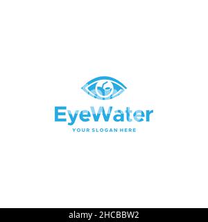 Modernes farbenfrohes Eye Water Stroh Wave Logo-Design Stock Vektor
