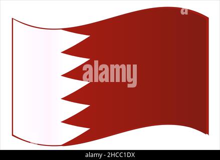 Die Flagge des Landes Bahrain der Arabischen Liga mit Flattern Stockfoto