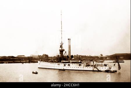 Amerikanisches Kriegsschiff, Shanghai, China, Anfang 1900s Stockfoto