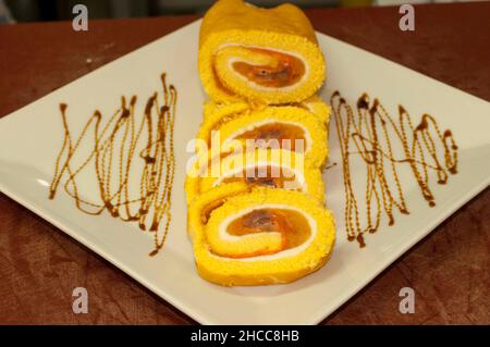 Reichhaltige und nahrhafte Desserts, einzigartige Gerichte. Stockfoto