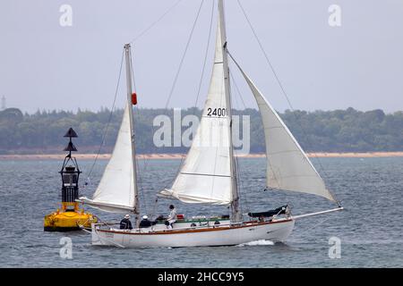 Robin Knox Johnson, Round the World, Yacht, Sulhaili, Cowes Classic Week, Cowes, Isle of Wight, England, Großbritannien, Stockfoto
