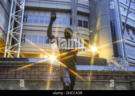 Die Statue von Alan Shearer vor dem St James' Park, dem Heimstadion von Newcastle United Stockfoto