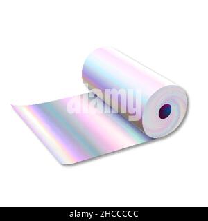 Holographische Metallfolie Rolle Zubehör Vektor Stock Vektor