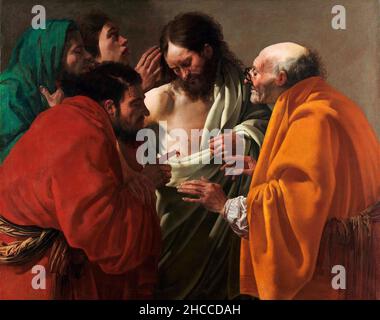 Die Ungläubigkeit von Thomas von Hendrick ter Brugghen (1588-1629), Öl auf Leinwand, c. 1622 Stockfoto
