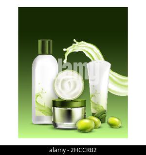 Olivenöl Kosmetik Creative Promo Poster Vektor Stock Vektor
