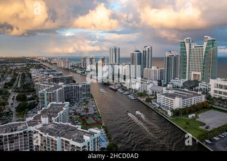 Hallandale und Miami Beach Florida nach einem Sturm Stockfoto