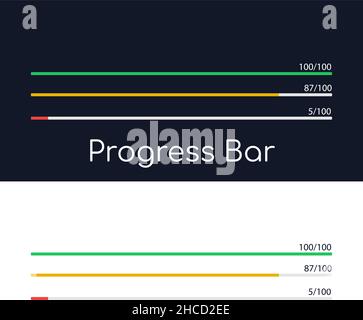 Download-Status der Anwendung, Dateien. Minimalistischer Fortschrittsbalken. Benutzeroberfläche für die Website und die Anwendung. Vektorgrafik. Stock Vektor