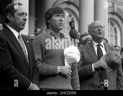 Gov Mario Cuomo Ray Knight Bürgermeister Ed Koch 1986 Foto von John Barrett/PHOTOlink Stockfoto