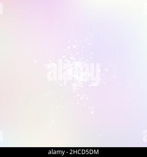 Weißes Herz liebt Konfettis. Valentinstag Explosion eminent Hintergrund. Fallende transparente Herzen Konfetti auf gradienten Hintergrund. Vektorgrafik. Stock Vektor