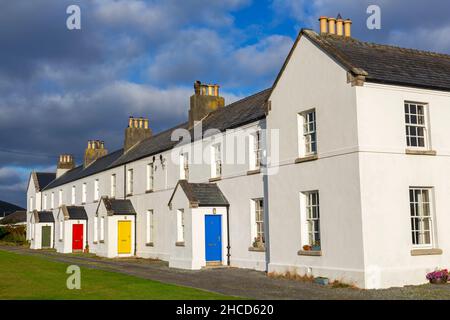 Ehemalige Lighthouse Keeper's Houses, Knightstown Village, Valentia Island, County Kerry, Irland Stockfoto