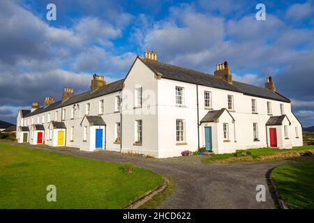 Ehemalige Lighthouse Keeper's Houses, Knightstown Village, Valentia Island, County Kerry, Irland Stockfoto