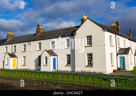 Ehemalige Lighthouse Keeper's Houses, Knightstown Village, Valentia Island, County Kerry, Irland Stockfoto