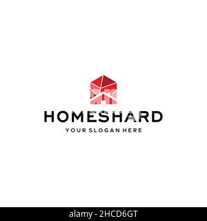 Modernes flaches farbenfrohes HAUS SHARD House Logo Design Stock Vektor