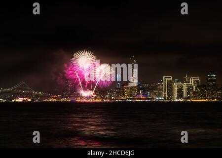 Abendansicht der Stadt San Francisco in Kalifornien, USA Stockfoto