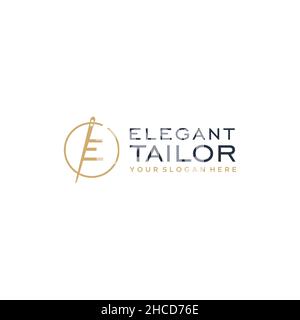 Flat Initial E ELEGANTES TAILOR Fashion Logo Design Stock Vektor