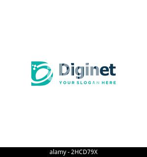 Minimalistisches Design DIGI NET Internet Logo Design Stock Vektor