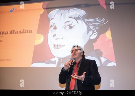 27. Dezember 2021, Roma, Italien: Pascal La Delfa bei der Preisverleihung des zweiten Preises der Giulietta Masina in der Casa del Cinema in Rom (Bild: © Matteo Nardone/Pacific Press via ZUMA Press Wire) Stockfoto
