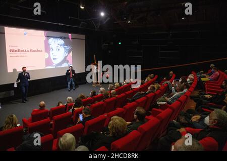 27. Dezember 2021, Roma, Italien: Preisverleihung des zweiten Preises der Giulietta Masina in der Casa del Cinema in Rom (Bildquelle: © Matteo Nardone/Pacific Press via ZUMA Press Wire) Stockfoto