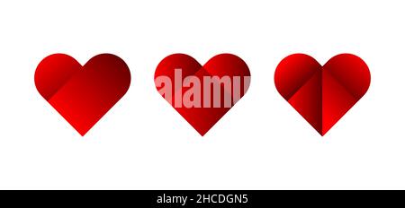 Herzzeichen. Love Creative Logo. Romantische geometrische abstrakte Ikone. Modernes, einfaches Herzlogo Stock Vektor