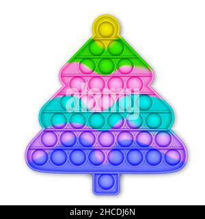 Weihnachtsbaum. Realistisches Pop Es fidget Antistress Spielzeug. Stock Vektor