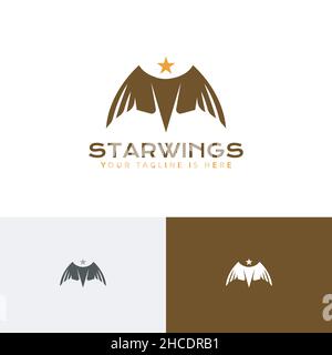 Logo-Vorlage Für Star Wings Hawk Eagle Falcon Predator Bird Stock Vektor