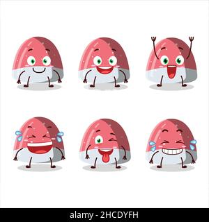 Cartoon-Figur aus Pufflettes Gummy Candy mit Lächeln Ausdruck. Vektorgrafik Stock Vektor