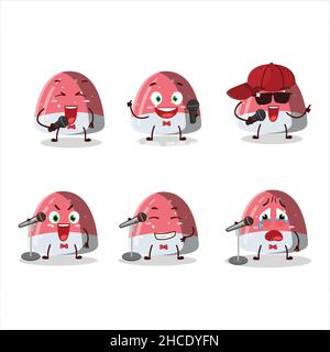 Ein niedliches Cartoon-Design-Konzept von Pufflettes Gummy Candy singen ein berühmtes Lied. Vektorgrafik Stock Vektor