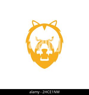 Wütend Gesicht Kopf Tiger niedlich Logo Design Vektor Grafik Symbol Symbol Zeichen Illustration kreative Idee Stock Vektor