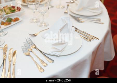 Platz in einem Restaurant, formelles Abendessen Stockfoto