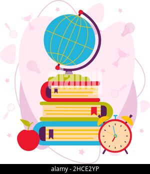 Vektor-Illustration von Schulfächern. Schulfächer. Stock Vektor