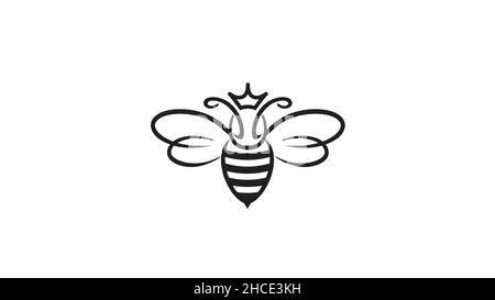 Kreative Bumblebee Queen Insekt Abstraktes Vektor Logo-Symbol Designabbildung Stock Vektor