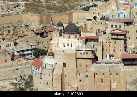 Mar Saba griechisch-orthodoxes Kloster in Israel. Stockfoto