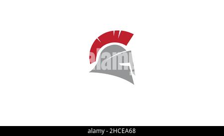 Kreativer Krieger Spartan Helm Logo Symbol Vector Design Illustration Stock Vektor