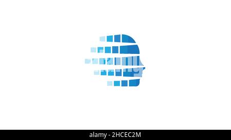 Abbildung Des Symbols Für Creative Head Data Tech Digital Vector Design Stock Vektor