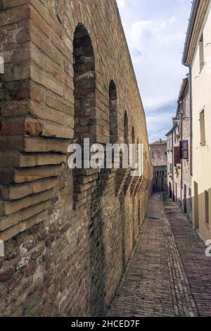 Mauern des Knackers, Corinaldo Dorf, Marken, Italien, Europa Stockfoto