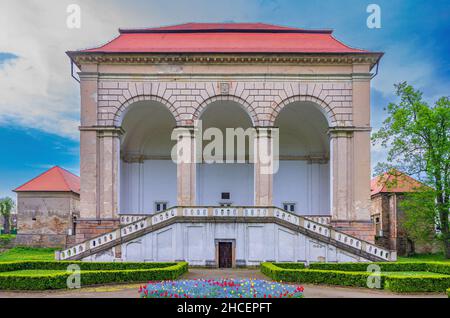 Wallenstein Loggia im Libosad Park, Valdice außerhalb von Jicin, Böhmisches Paradies (Cesky Raj), Kralovehradecky kraj, Tschechische Republik. Stockfoto