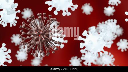 Viren in infizierten Organismus, Viruserkrankung Epidemie, Ausbruch Stockfoto