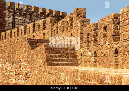 Burg Silves Befestigungsanlagen Portugal Stockfoto