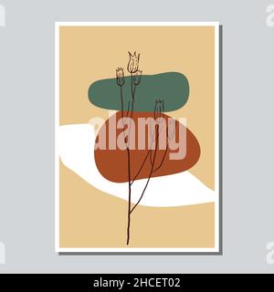 Moderne abstrakte organische Formen und Pflanzenarrangements Stock Vektor