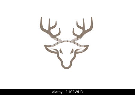 Abbildung Des Symbols „Deer Head Line“ Stock Vektor