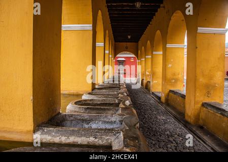 La Union Wasserbehälter Ruinen, Antigua, Guatemala Stockfoto