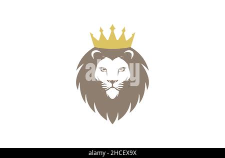 Abbildung Des Symbols „Royal Lion Crown Logo“ Im Vektordesign Stock Vektor